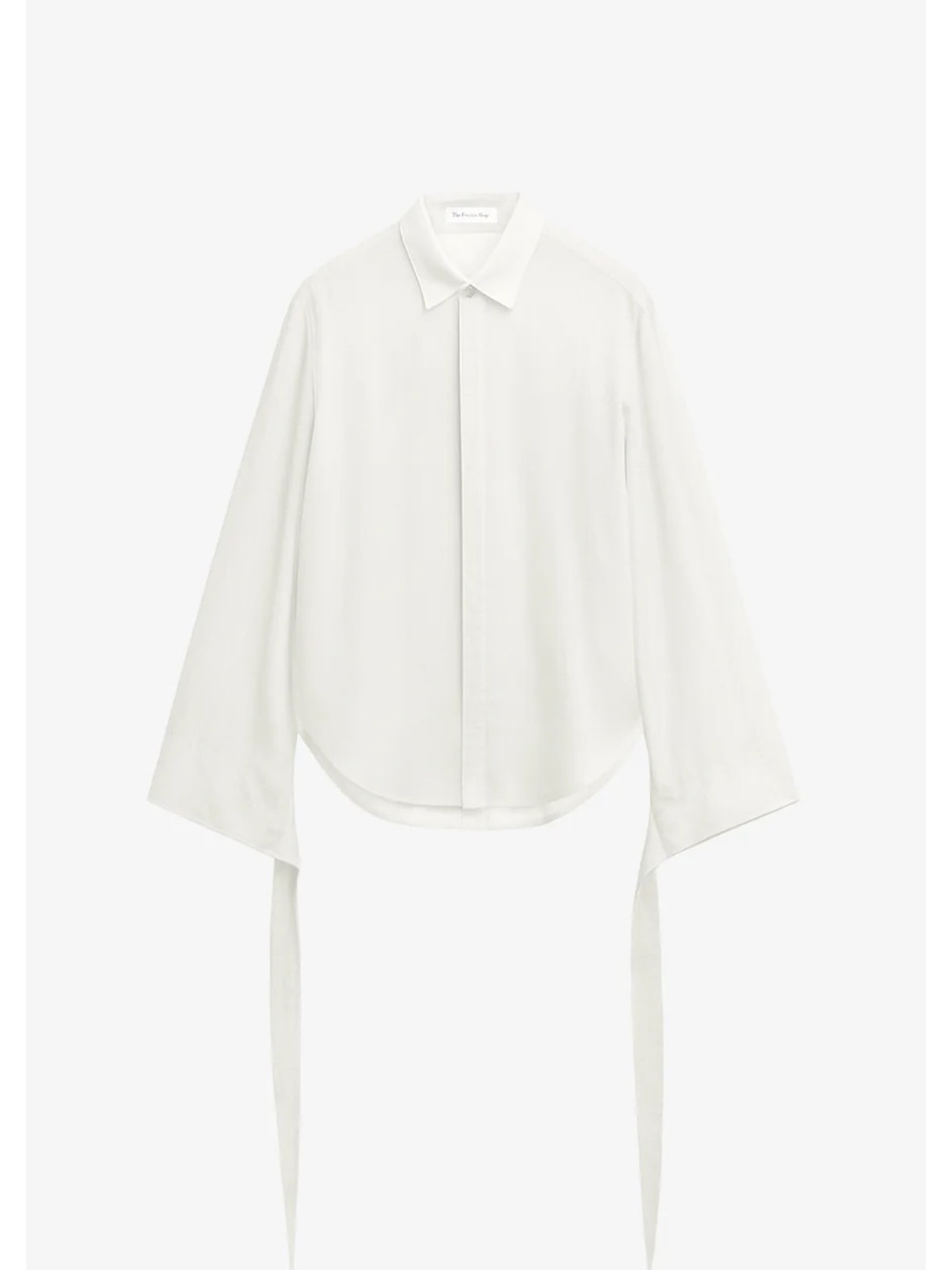 The Frankie Shop White Tie-Cuff Long-Sleeve Shirt